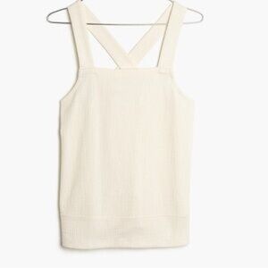 Madewell 100% Linen Cross-Back Sleeveless Tank Top XL Cream